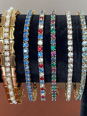 Joan Rivers Gold-Tone Multicolor Crystal Tennis Bracelet Set